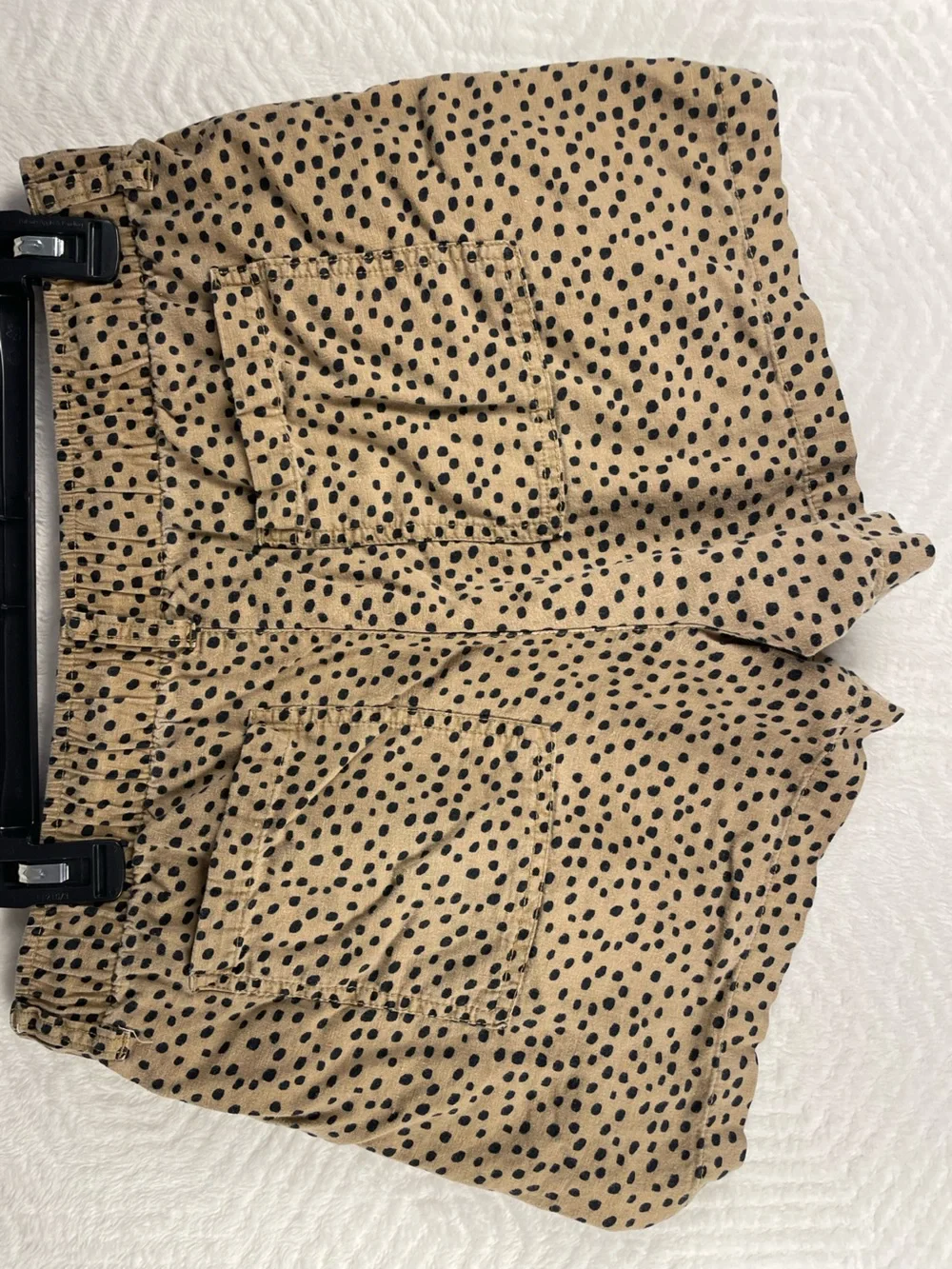 Old Navy Tan Shorts with Black Polka Dots